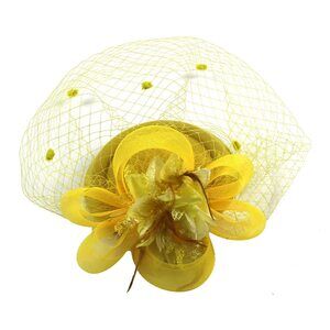 4128 Women's Fascinators Hat,veil Feather Hair Clip,vintage Flower Mesh